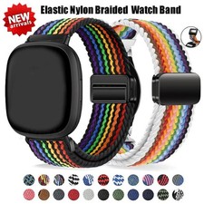 Nylon For Fitbit Versa 3 4/Sense/Sense 2 Watch Band Magnetic Bracelet Loop Strap