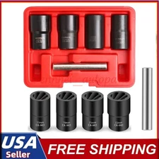 ABN Twist Socket Set Lug Nut Remover Extractor Tool- 5PC 1/2"Dr.Twist Socket Set