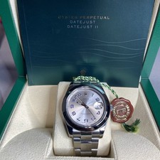 ROLEX ♛ 116300 Datejust II 41 Lavender Arabic Dial B&M W/ Extra New OEM Crystal