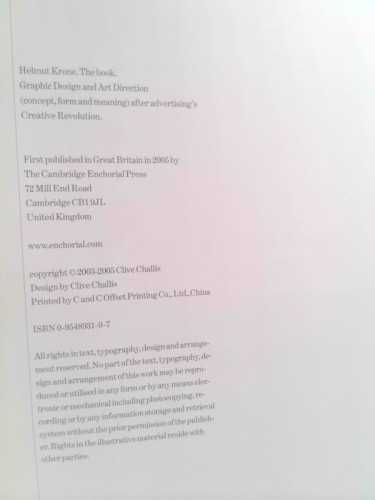 Helmut Krone. The Book: Graphic Design and Art Direction (Concept,... (1st Ed) - Picture 2 of 5