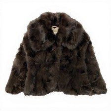 E Josephine Short Fur Jacket Mink Coat 9 Size Dark Brown Women Nu1 Used AYAN-0