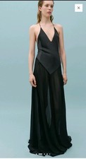 Mango x Victoria Beckham Semi-Transparent Silk Blend Dress £210 -Size L UK 12