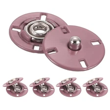 5Pcs Snap Buttons, Metal Invisible Buckle (Pink, 18mm)