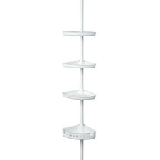 Organizador de Ducha de Acero con Tensi n Ajustable, 3 Repisas, Blanco, 60" -