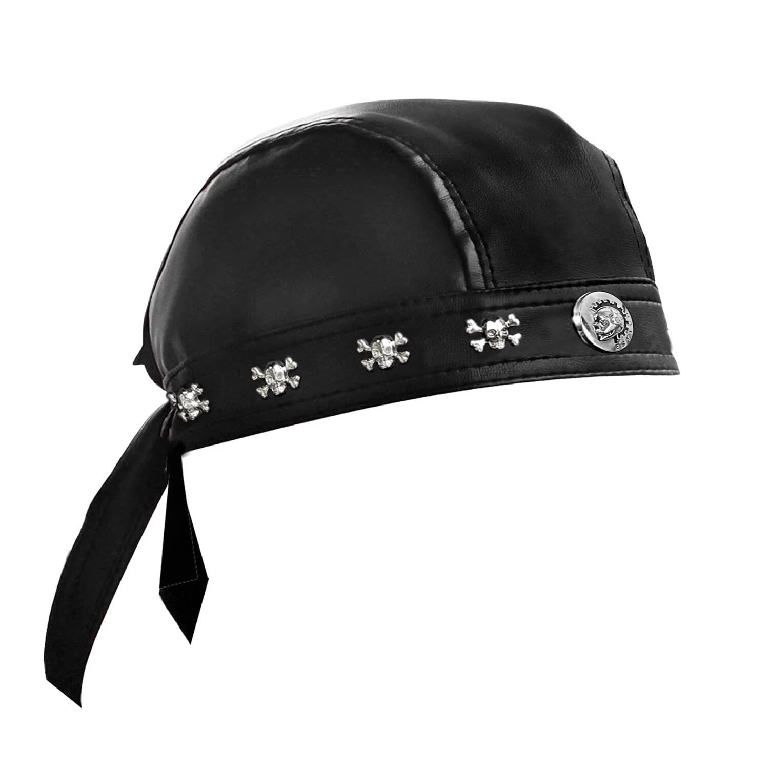 Rocker Hip-Hop Bandana Head Wrap Du Doo Do Rag Hat Skull Leather Rivet Cap Me...