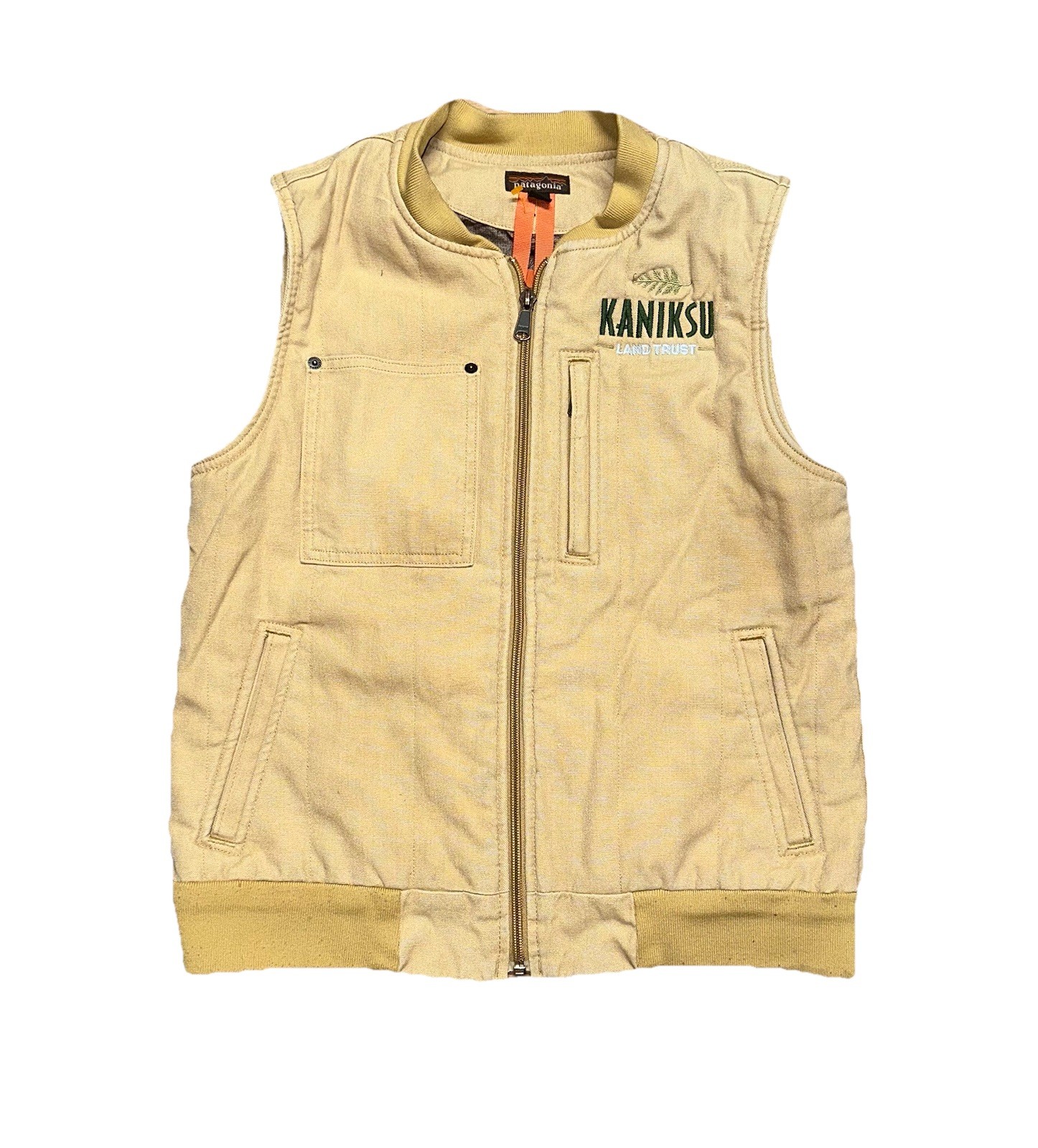 Patagonia Women's All Seasons Hemp Canvas  Work Vest Size M Kaniksu Logo