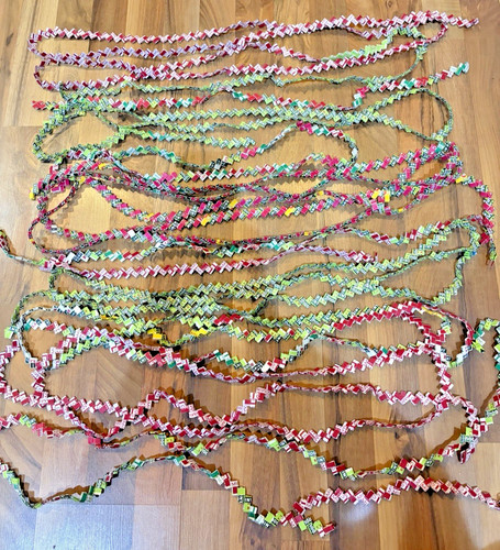 Vintage 1970s Gum Wrapper braided Chain 75" Wrigleys spearmint red cinammon