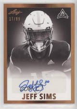 2021 Leaf Memories 1960 Base Bronze Spectrum 17/99 Jeff Sims #BW-JS1 Auto 0wp8