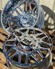 22 Inch Xtreme Mudder Xm 900 Chrome Dually Wheels 10x225 Ford F550 F450 Rims