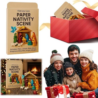 Fun Colorful Imaginative Easy-To-Fold High-Quality Durable Christmas Origami Set