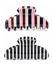 2 Pack Large Striped Claw Clips for Women 1 Count Pack of 2 , 2 PCS