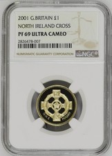 TOP POP - 2001 Great Britain £1 North Ireland Cross Proof NGC PF69