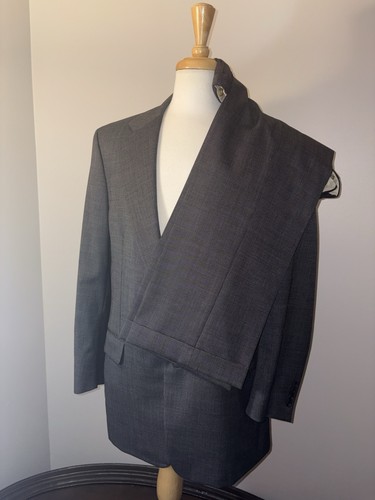 Paul Stuart, Vintage Paul Stuart SB EDWARD Gray Textured Suit 42L Wool