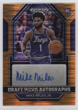 2023-24 Panini Prizm Draft Picks Orange Pulsar 22/49 Mike Miles Jr Auto 0q0m