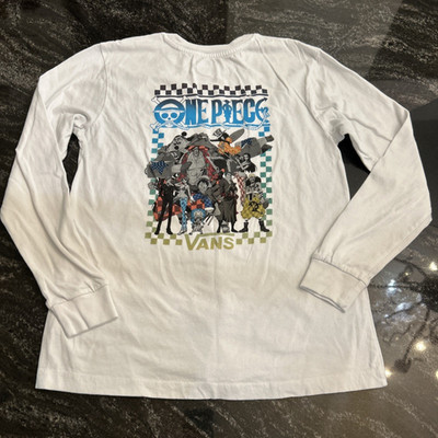 VANS x One Piece Straw Hat Pirates Character Letter Print Long Sleeve T-Shirt S