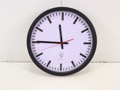 EUROTIME 56862 Funk Wanduhr 40 cm Schwarz Bahnhof