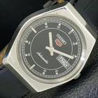 JAPAN 6309A VINTAGE SEIKO 5 AUTOMATIC MENS BLACK COLOR DIAL WATCH a701289-1