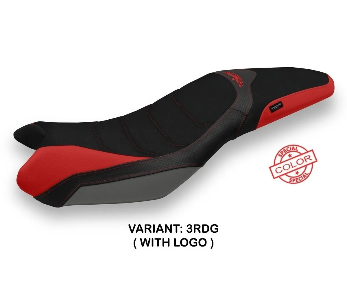 Seat cover Salina SColor Ugrip Red-Gray TPZ TRIUMPH STREET TRIPLE 2013 2016 17V