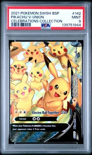 2021 Pokemon Celebrations Pikachu V-UNION SWSH142 PSA 9