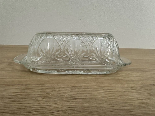 Vintage Anchor Hocking Arlington "Starburst" Clear 1/4 Pound Covered Butter Dish