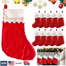 2x/8x Red Felt Christmas Stockings 14'' Party Favors Stockings for Xmas Decorati