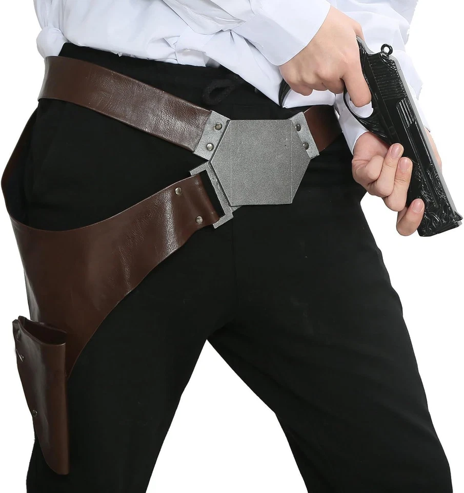 Cinto adulto Han Solo fantasia cosplay coldre PU adereços de cinto ajustável - Imagem 4 de 4