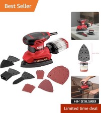 Corded Multi-Function Detail Sander - 14500 RPM, Includes 12 Sanding Sheets