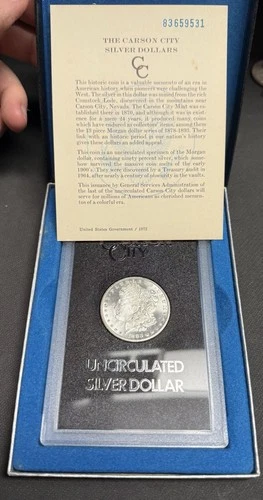 GSA 1883-CC Morgan Silver Dollar w/ BOX COA (all original), BU MS Uncirculated