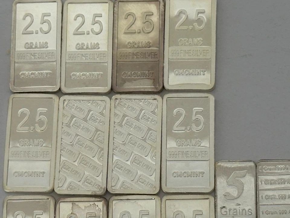 16 lingotti d'argento! Oltre 1 oncia troy! Barra concepibile 12 x 2,5 grammi ... - Immagine 4 di 4