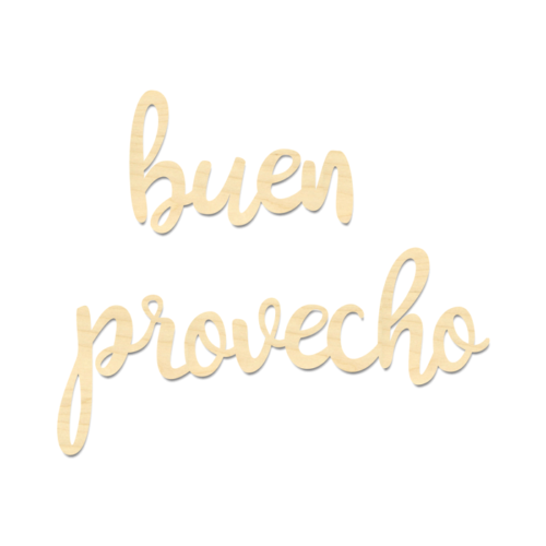 Buen Provecho Wording-Buen Provecho Insegna-Legno Buon Provecho - Foto 1 di 2