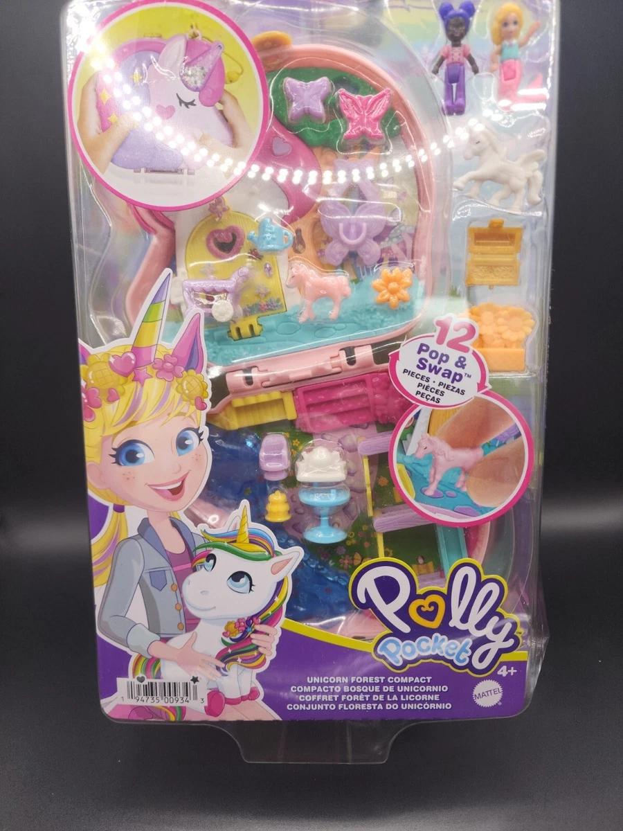 Polly Pocket Compact Playset, Unicorn Forest Tea Party