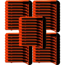 50 Safety Box Cutter Utility Knife Retractable Snap off Razor Blade NEON ORANGE