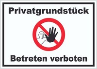 PrivatgrundstüCk Betreten Verboten Aufkleber Mit Symbol Kein Zutritt