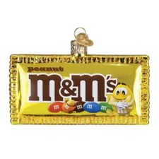 Old World Christmas PEANUT M M'S 32671 Glass Ornament w/ OWC Box
