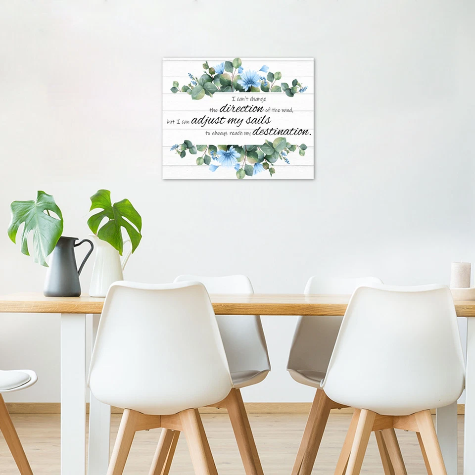 Garden Blue Floral Vintage Botanical Canvas Wall Art for Bathroom Living Room - Image 4 of 4