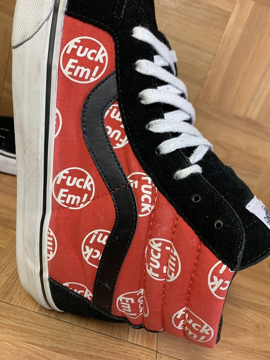 やまさん様【最終価格】レア！supreme×VANS ハイカット　赤 RARE🔥 VANS x Supreme SK8-Hi F*ck Em FE Red Reissue Sz 10.5 Men's