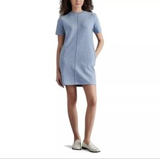 Steve Madden Women's Short Sleeve Sweater Dress Size Large Air Heather Blue