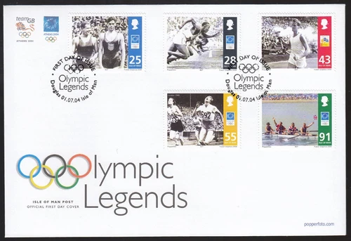 Isle of Man 2004 FDC Olympic Legends