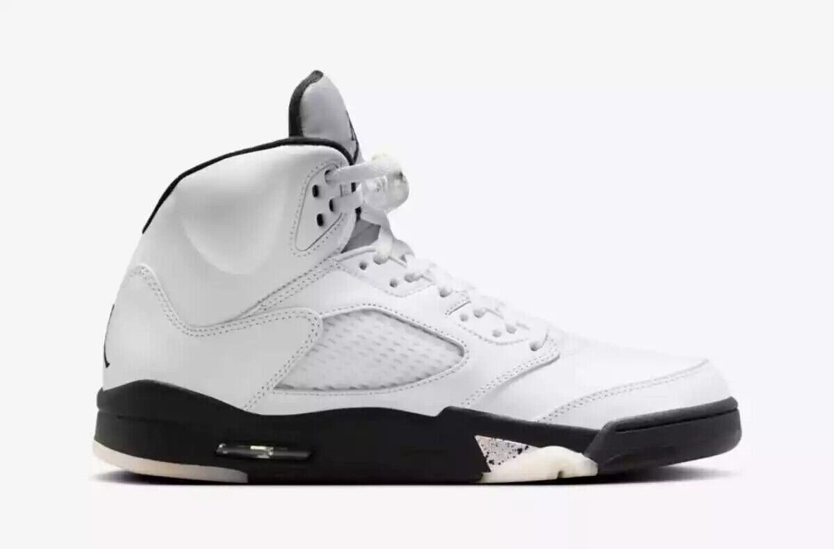 Size 12 - Air Jordan 5 Retro White Black for sale online | eBay