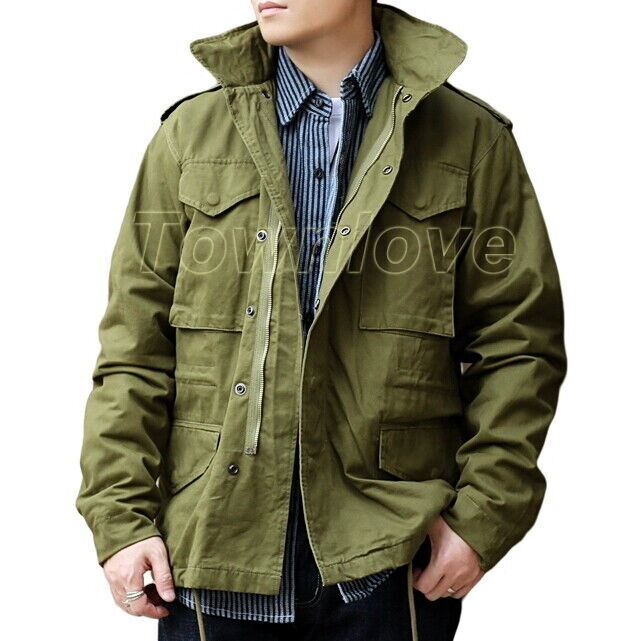 Mens Military Retro Style M65 Tactical Field Jacket Army Work