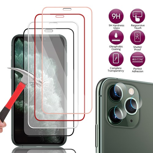 For Iphone 11 11 Pro Max Tempered Glass Screen Protector With Camera Lens Cover Ebay