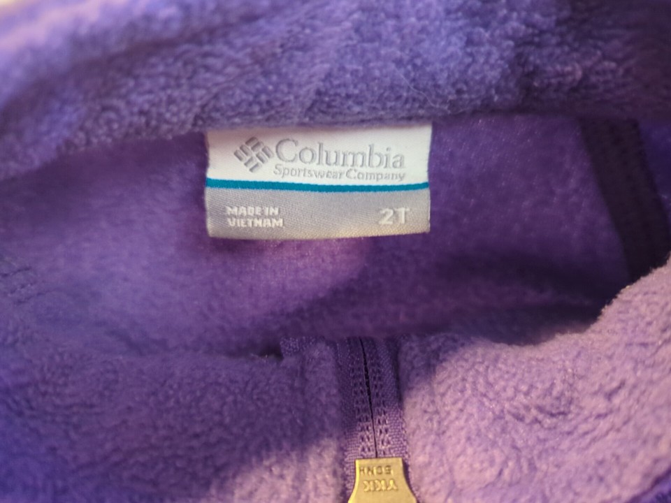 Columbia Toddler Purple Fleece Full Zip Jacket Girls Size 2T eBay