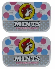 Buc-ee's Sugar Free Cotton Candy Flavored Breath Mints, Gluten Free, Two Tins...