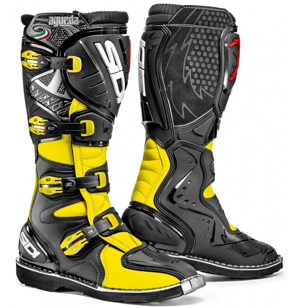 STIVALI BOOTS MOTO CROSS ENDURO SIDI AGUEDA NERO GIALLO FLUO BLACK YELLOW TG 41