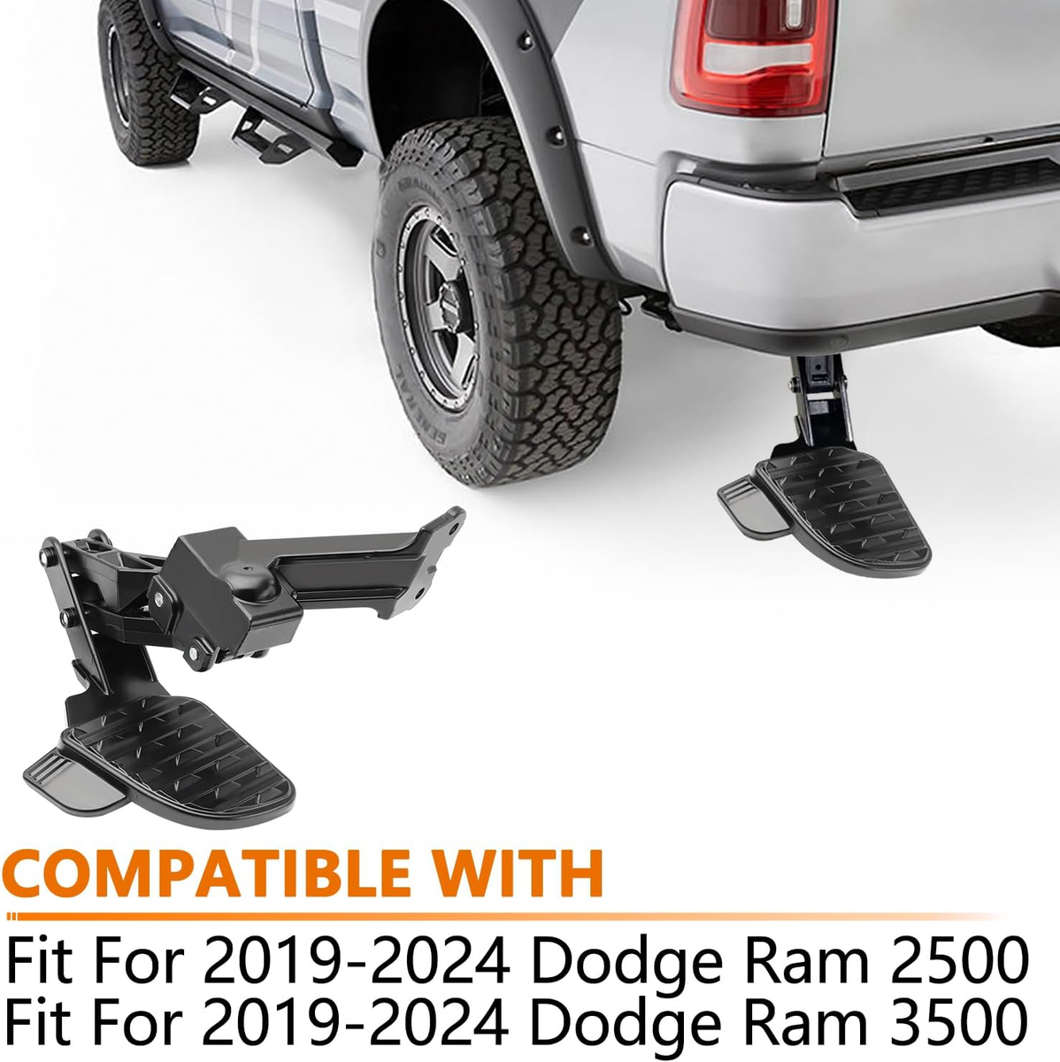 Dodge Accessories Retractable Rear Bed Step For 2019-2024 Dodge Ram ...