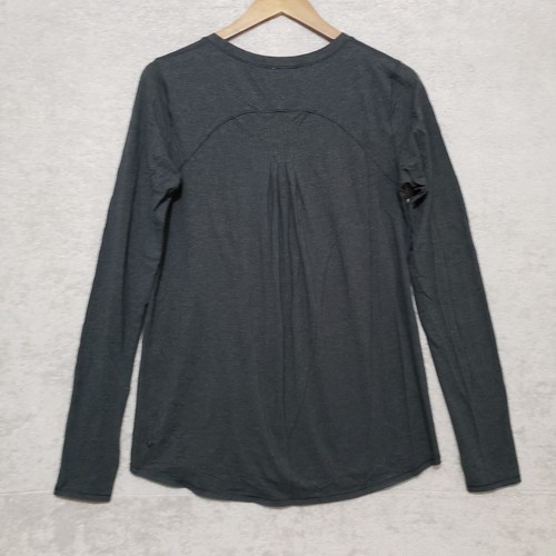Lululemon Womens Long Sleeve T Shirt Gray Pleated Thumbsholes Small 36" Chest - Picture 3 of 11