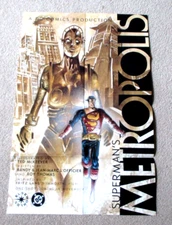 1996- DC COMICS-SUPERMAN METROPOLIS-STORE PROMO POSTER-NEW OLD STOCK-UN-USED-34"