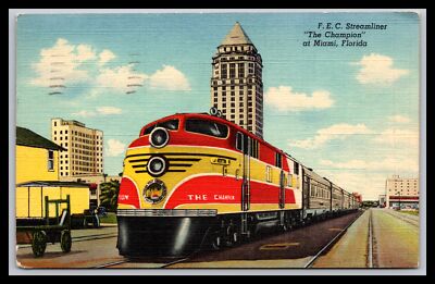 Post Card - F. E. C. Streamliner ''The Champion'' at Miami, Florida