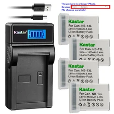Kastar Battery LCD Charger for  Canon NB-13L CB-2LH & Canon PowerShot SX720 HS