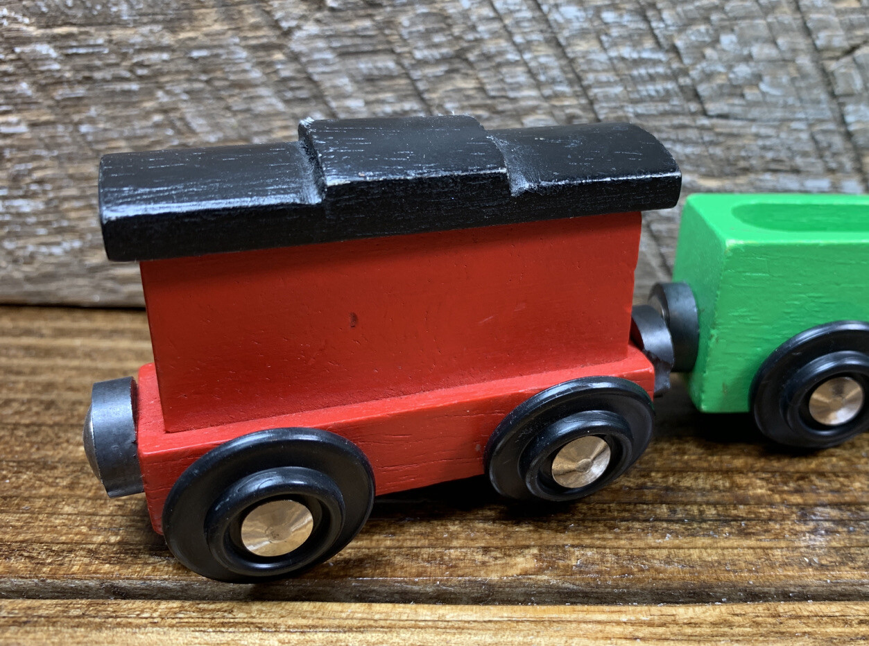 old wooden train set